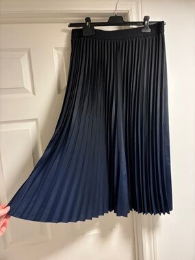 Gerry Weber Pleated Midi Skirt - Black to Navy Ombre